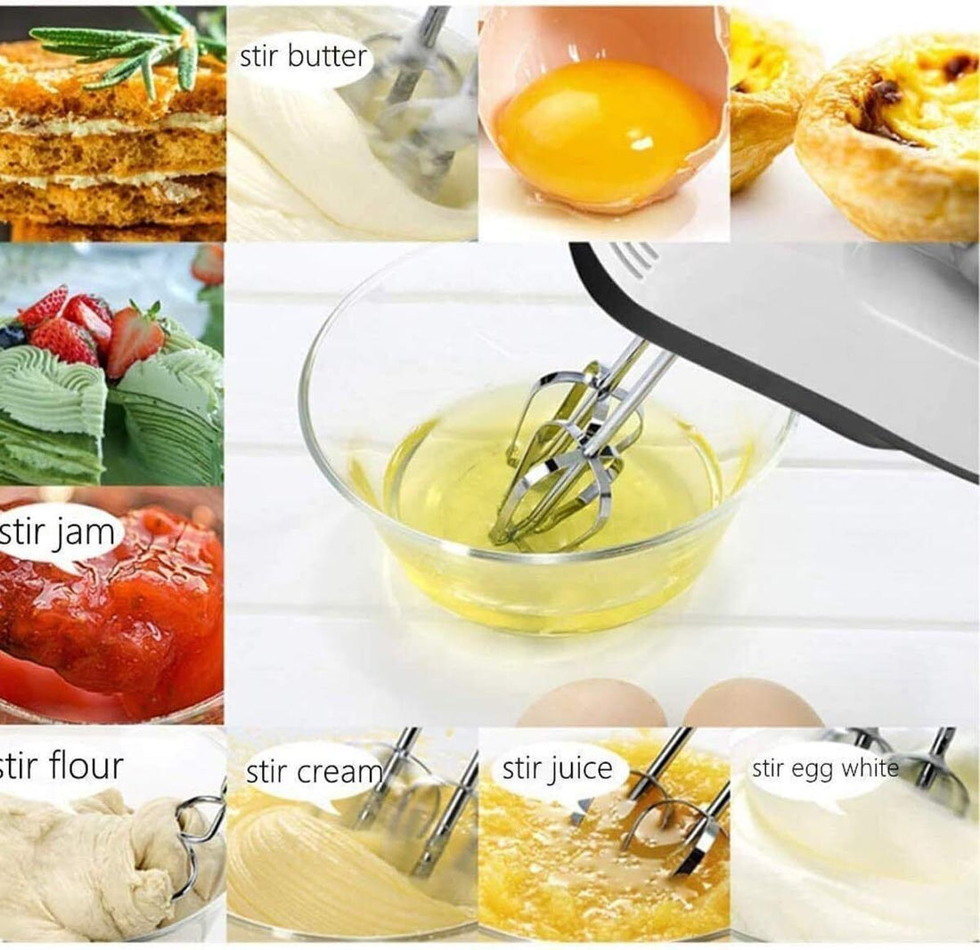 7 Speed Electric Hand Held Mixer Electronic Handheld Whisk Food Blender Egg Cake