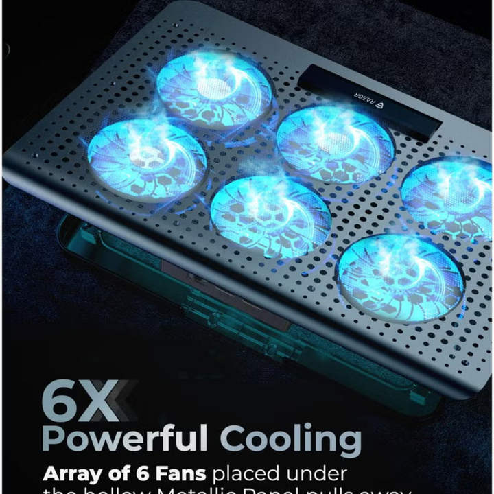 RAEGR RapidCool 900 Aluminium Laptop Cooling Pad | Two USB Port| with Multi-Angle Adjustment & Adjustable wind speed, Metal Support | Foldable Anti-Skid Baffle