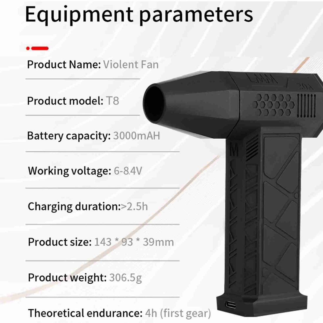 Turbo Fan Silent High Power Jet Fan Brushless Motor Air Duster Fast Recharging Dust Blower Air Blower