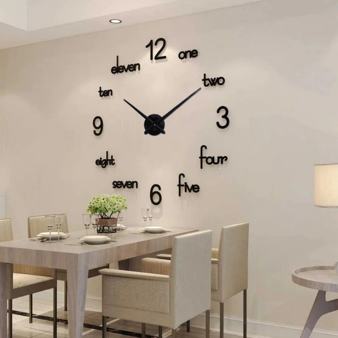 3D Wall Clock, Frameless Wall Clock DIY Wall Decoration, Wall Clock Home Decor